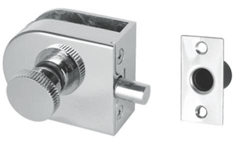 Cerradura de sobreponer con piston pared vidrio SUS340 satinado