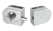 Cerradura de sobreponer con piston vidrio vidrio SUS340 satinado