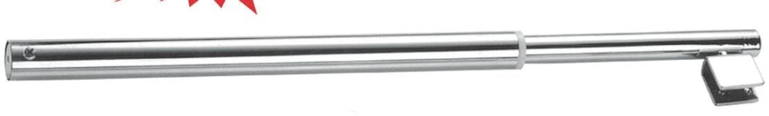 Tensor pared vidrio recto ajustable 80cm a 100cm, acero inoxidable, pulido