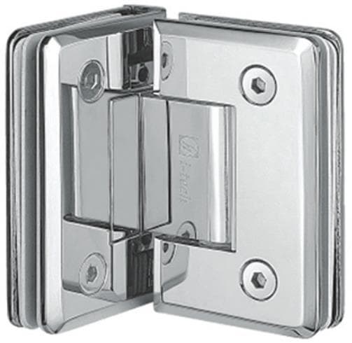 Bisagra vidrio vidrio 90` con bisel satinado