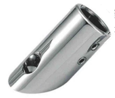 Soporte terminal tubo 1" a pared 45` satinado